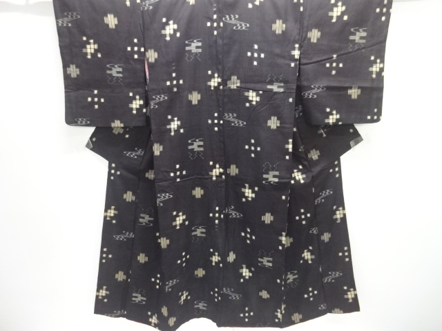JAPANESEKIMONO / ANTIQUE AUTHENTIC RYUKYU BENGASURI TSUMUGI KIMONO